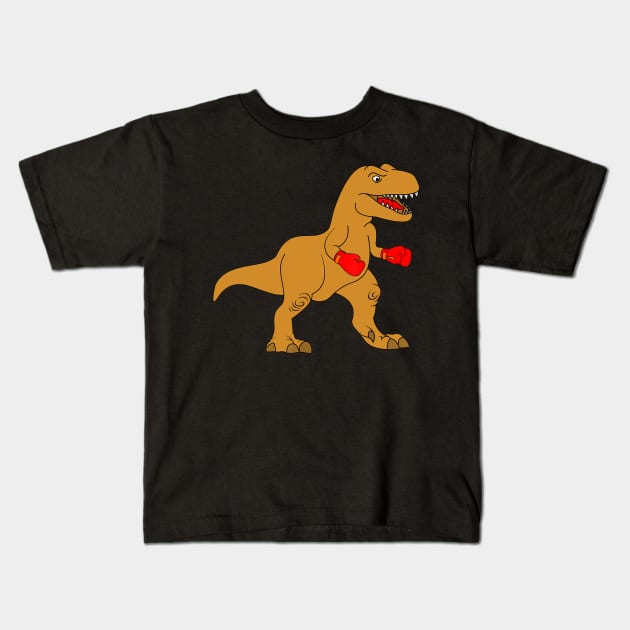 Boxing Dinosaur Saurus Kids T-Shirt by Xamgi